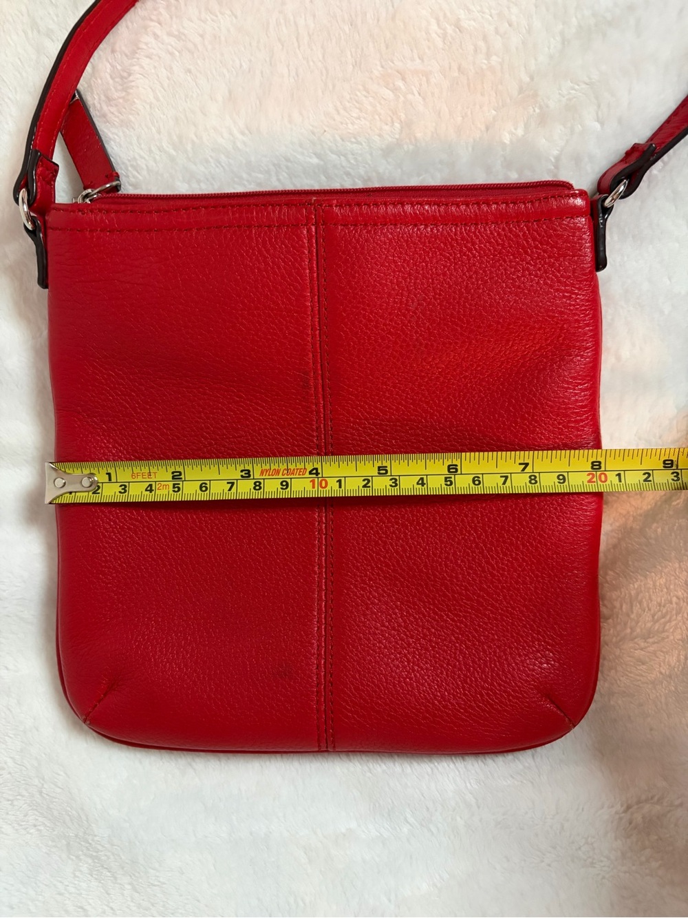 Red Leather Small Crossbody Bag - Calvin Klein - Picture 9 of 16